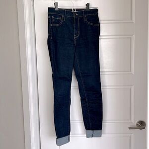LEVI’S 720 high rise super skinny dark blue jeans